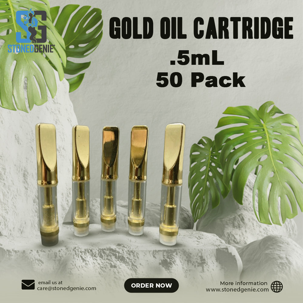 Gold Oil Cartridge- .5ML - 50 Pack