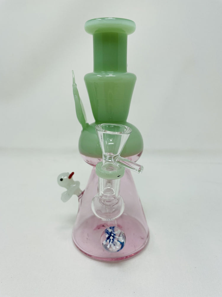 8" Premium Pink Crystal Duck Bong