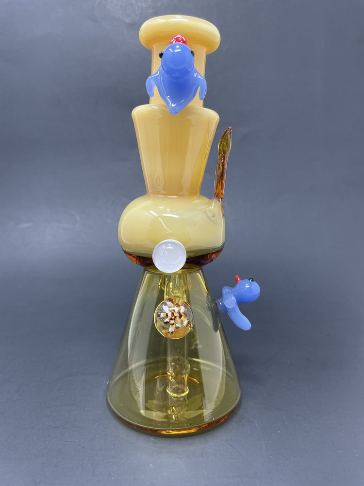 8" Premium Yellow Crystal Duck Bong