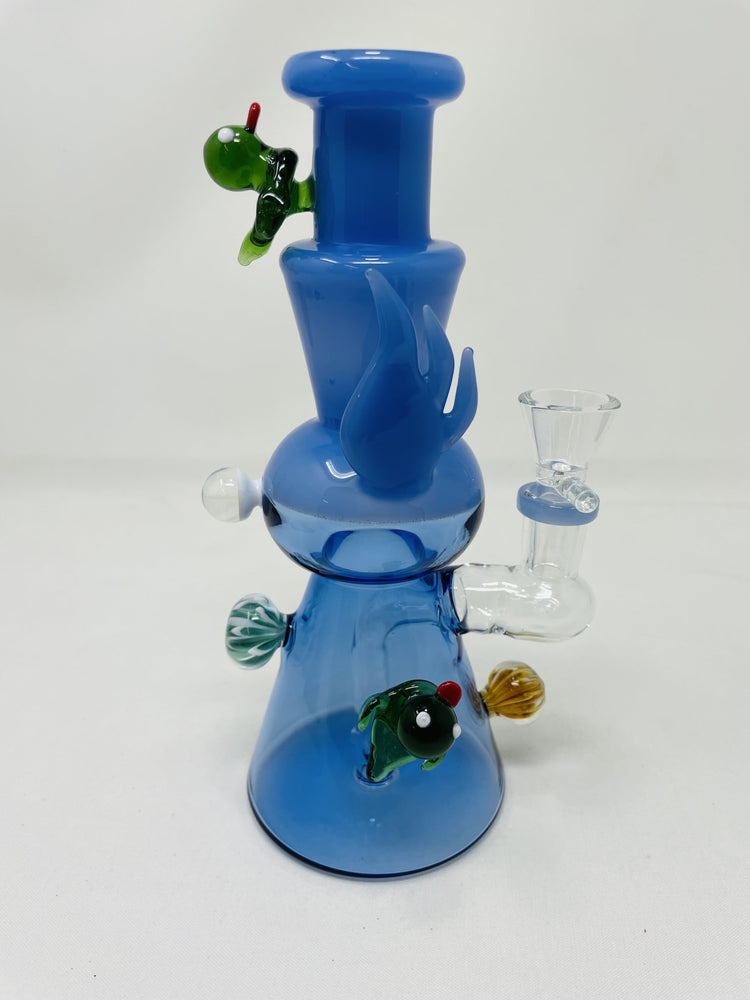 8" Premium Blue Crystal Duck Bong