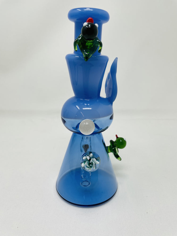 8" Premium Blue Crystal Duck Bong