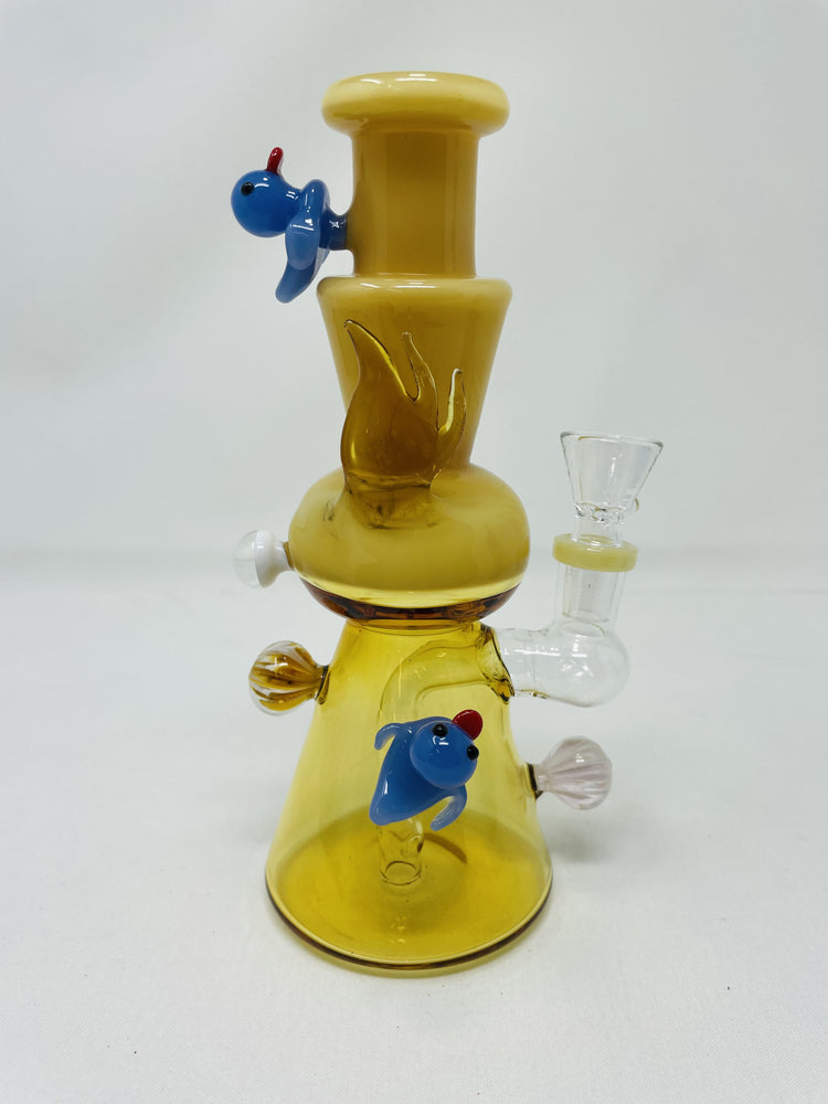 8" Premium Yellow Crystal Duck Bong