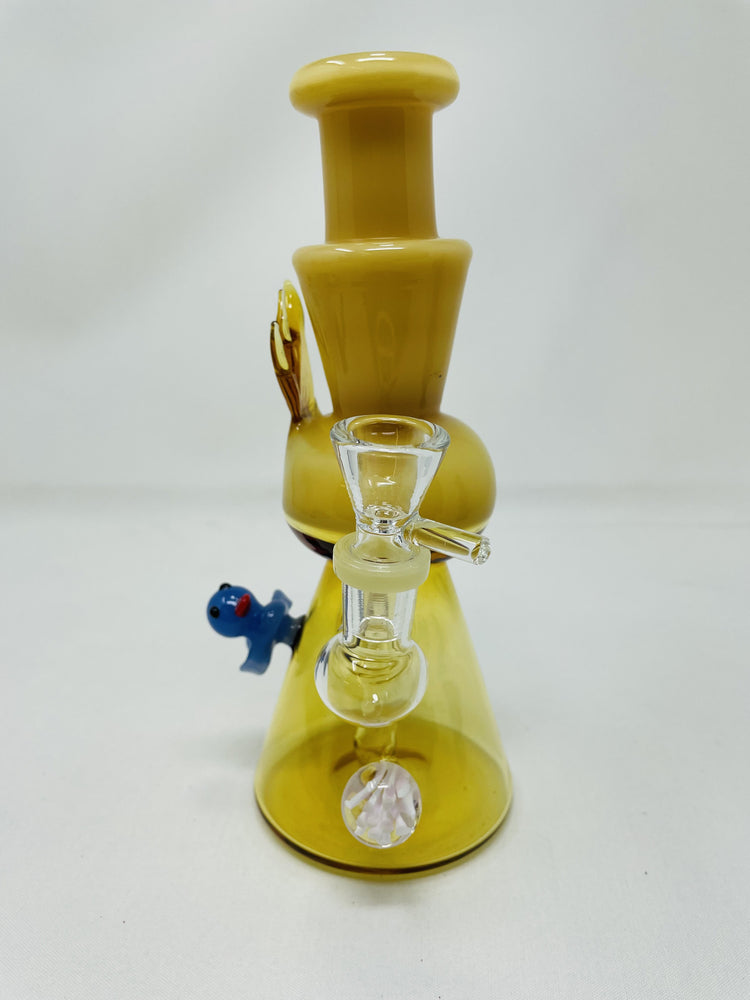 8" Premium Yellow Crystal Duck Bong