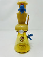 8" Premium Yellow Crystal Duck Bong