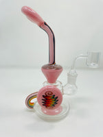 8" Pink Rainbow Recycler Dab Rig