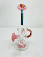 8" Pink Rainbow Recycler Dab Rig