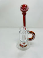 7" Pink Round Recycler Dab Rig