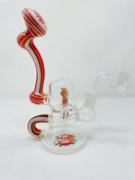 7" Pink Round Recycler Dab Rig