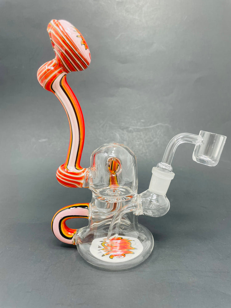 7" Pink Round Recycler Dab Rig