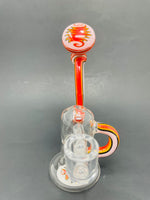 7" Pink Round Recycler Dab Rig