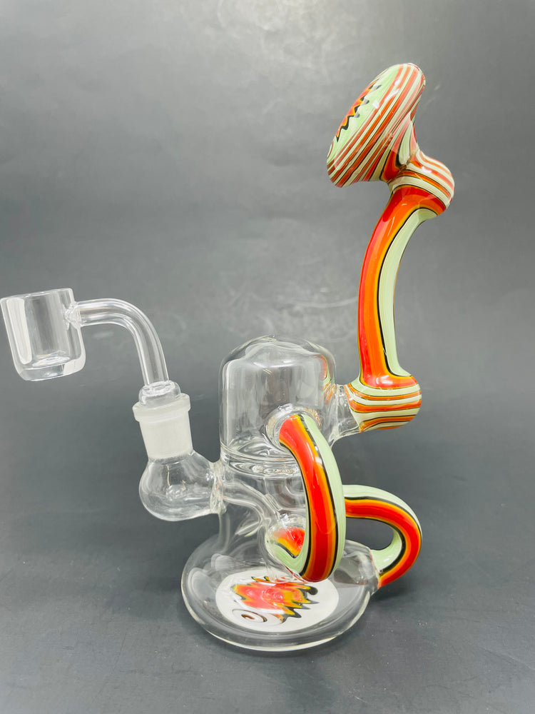 7" Green Round Recycler Dab Rig