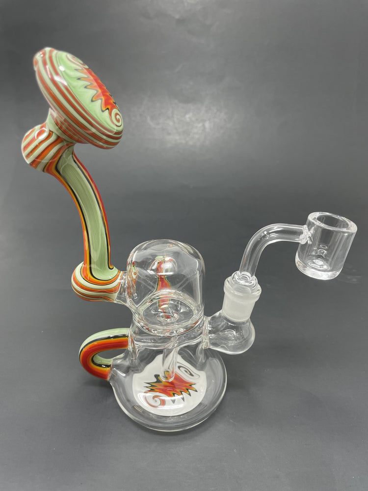 7" Green Round Recycler Dab Rig