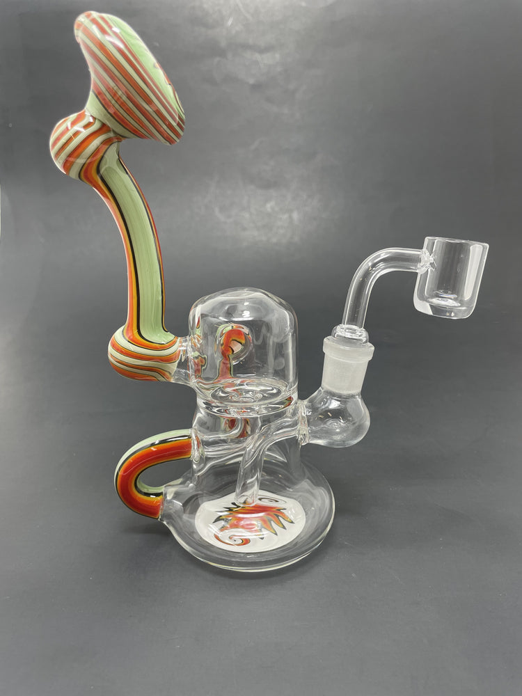 7" Green Round Recycler Dab Rig