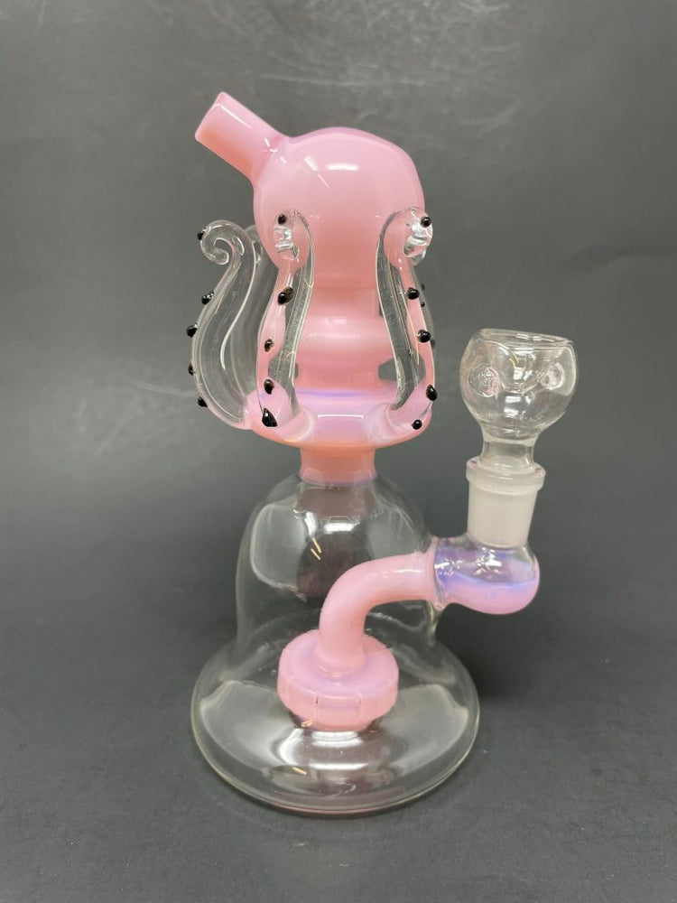 6" Pink Octopus Percolator Bong