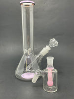 10" Pink Middle Accent Beaker Bong w/ Ash Catcher