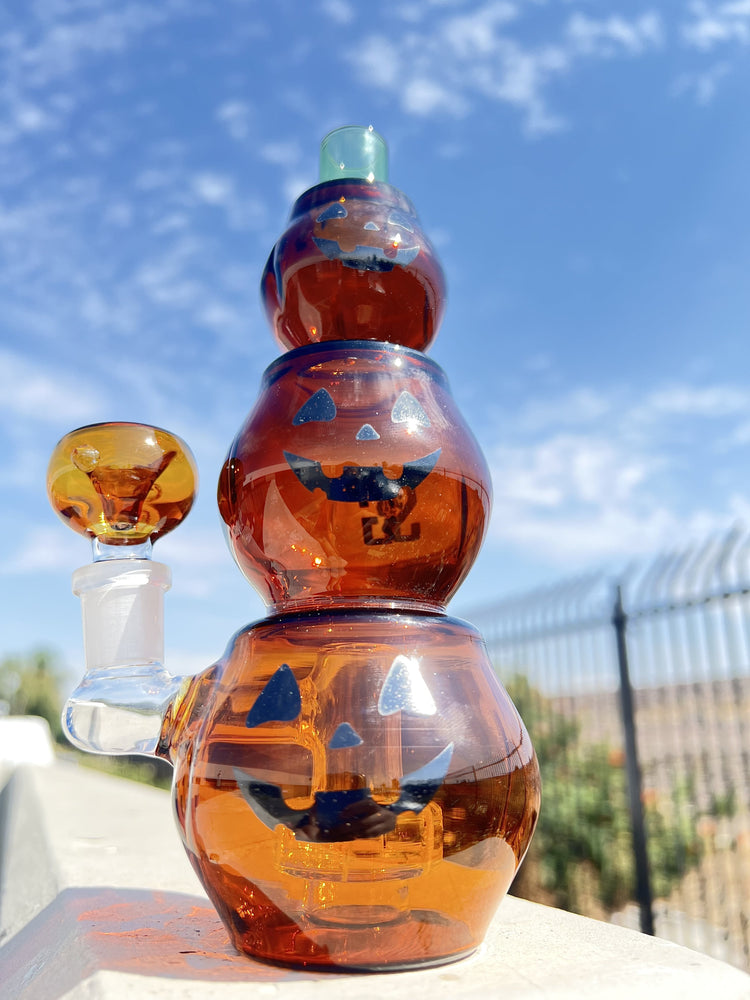 Stoned Genie Triple Pumpkin Halloween Bong