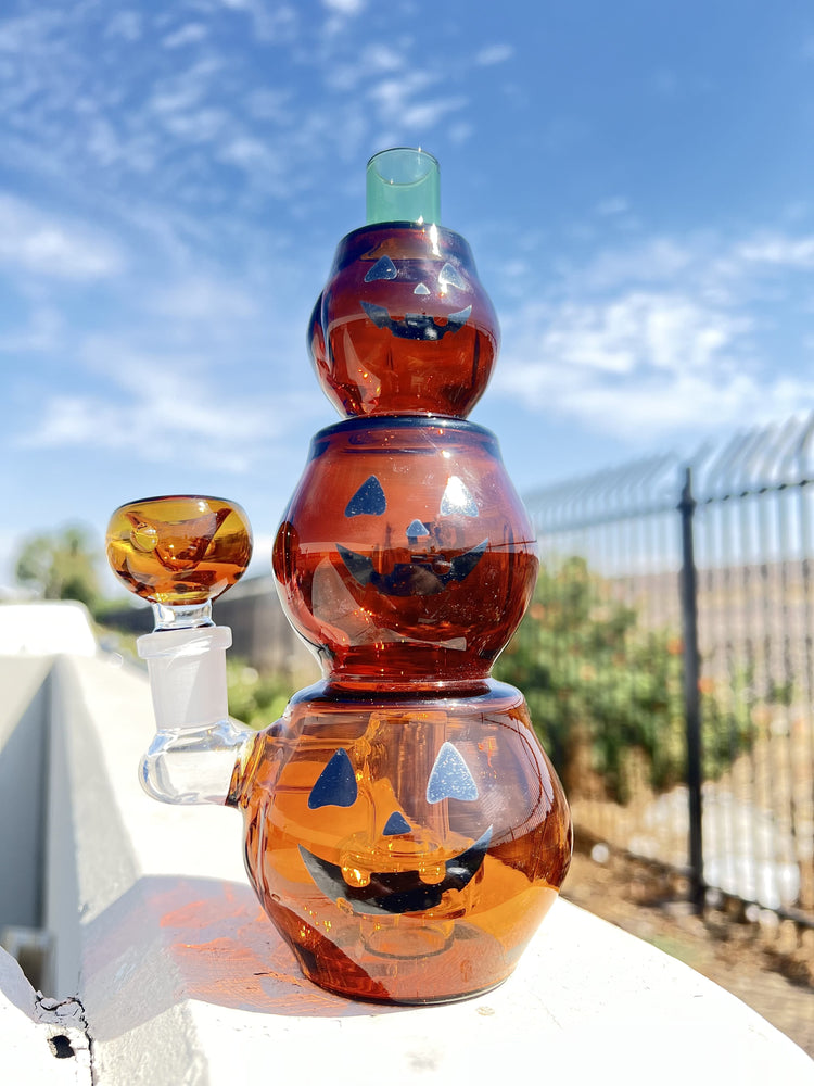 Stoned Genie Triple Pumpkin Halloween Bong