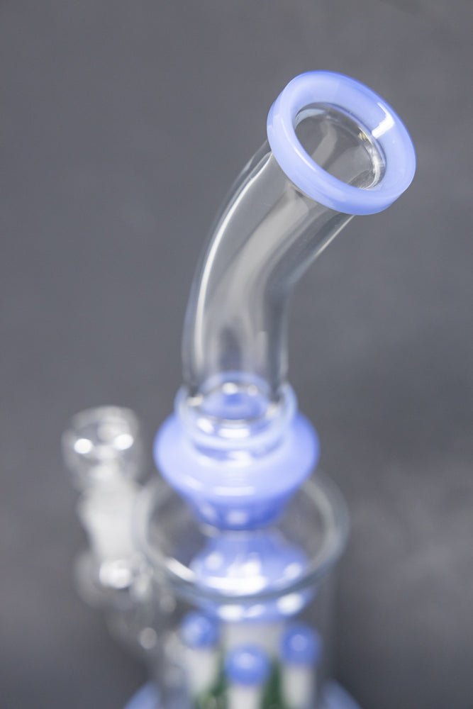 10" Milky Blue Shower Bend Mushroom Bong