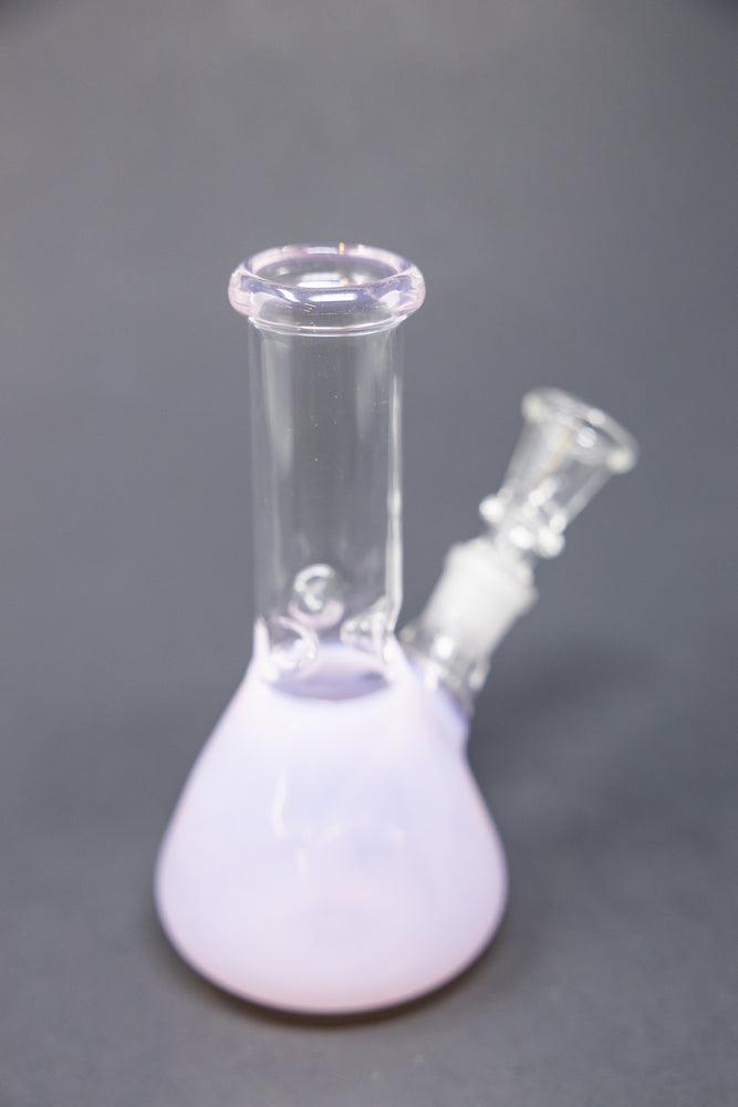 6" Pink Iridescent Beaker w/ Ice Catcher