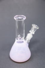 6" Pink Iridescent Beaker w/ Ice Catcher