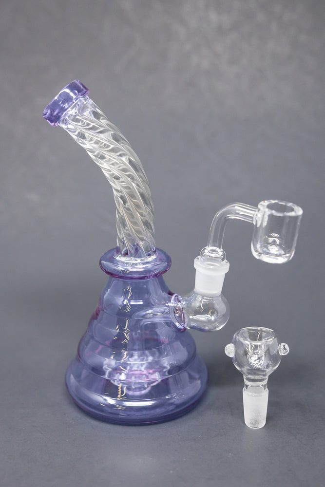 7" Purple Twisted Dab Rig