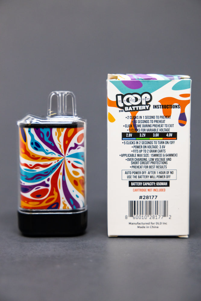 Loop 510 Thread Discreet Battery - Tie-Dye Design