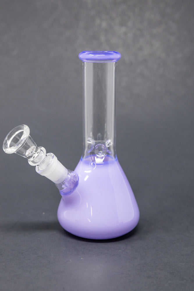 6" Milky Purple Beaker Bong w/ Ice Catcher