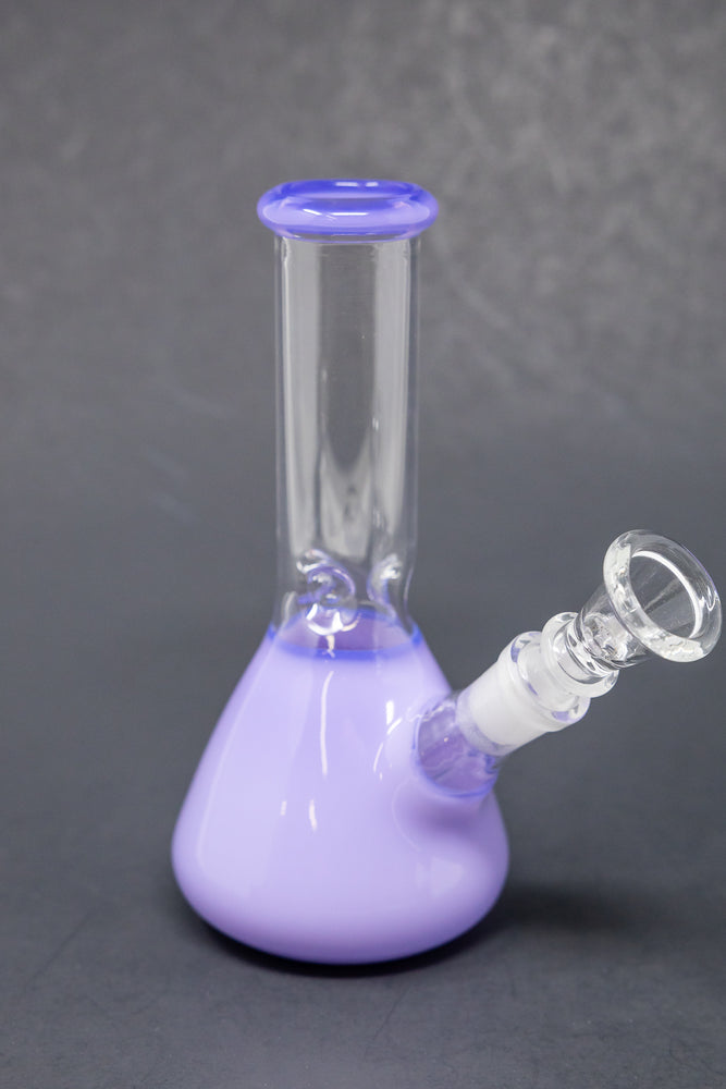 6" Milky Purple Beaker Bong w/ Ice Catcher