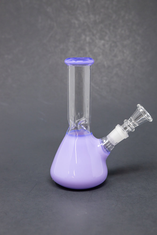 6" Milky Purple Beaker Bong w/ Ice Catcher