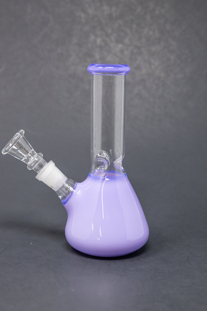 6" Milky Purple Beaker Bong w/ Ice Catcher