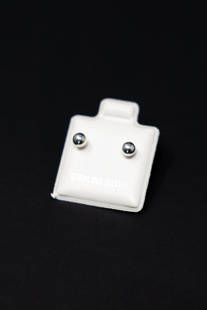 Silver Ball Earrings- Small 4mm