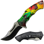 4.5" Jamaican Spirit  Tactical Folding Knife W/ belt clip