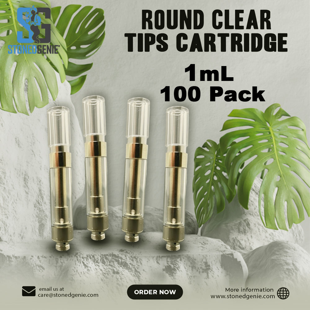 Round Clear Tips Cartridge - 1ML - 100 Pack