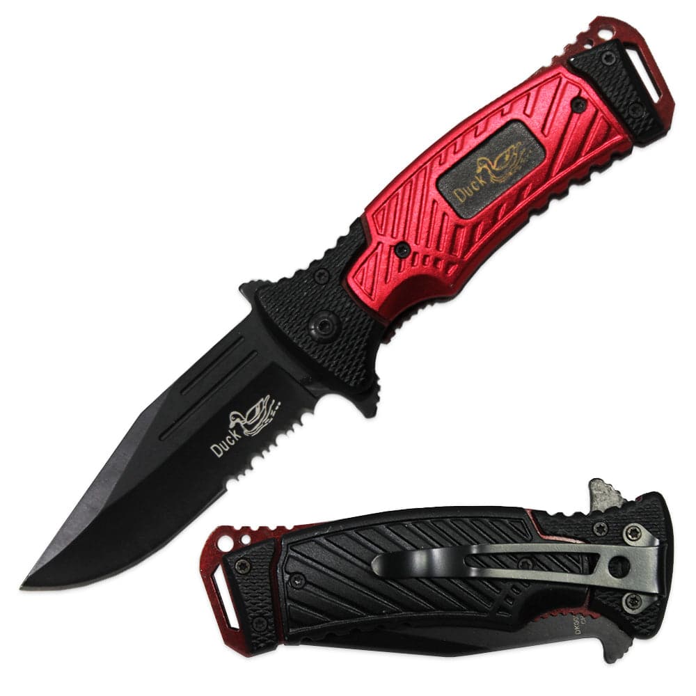 4.5" Duck USA Red Assist-Open Tactical Folding Knife