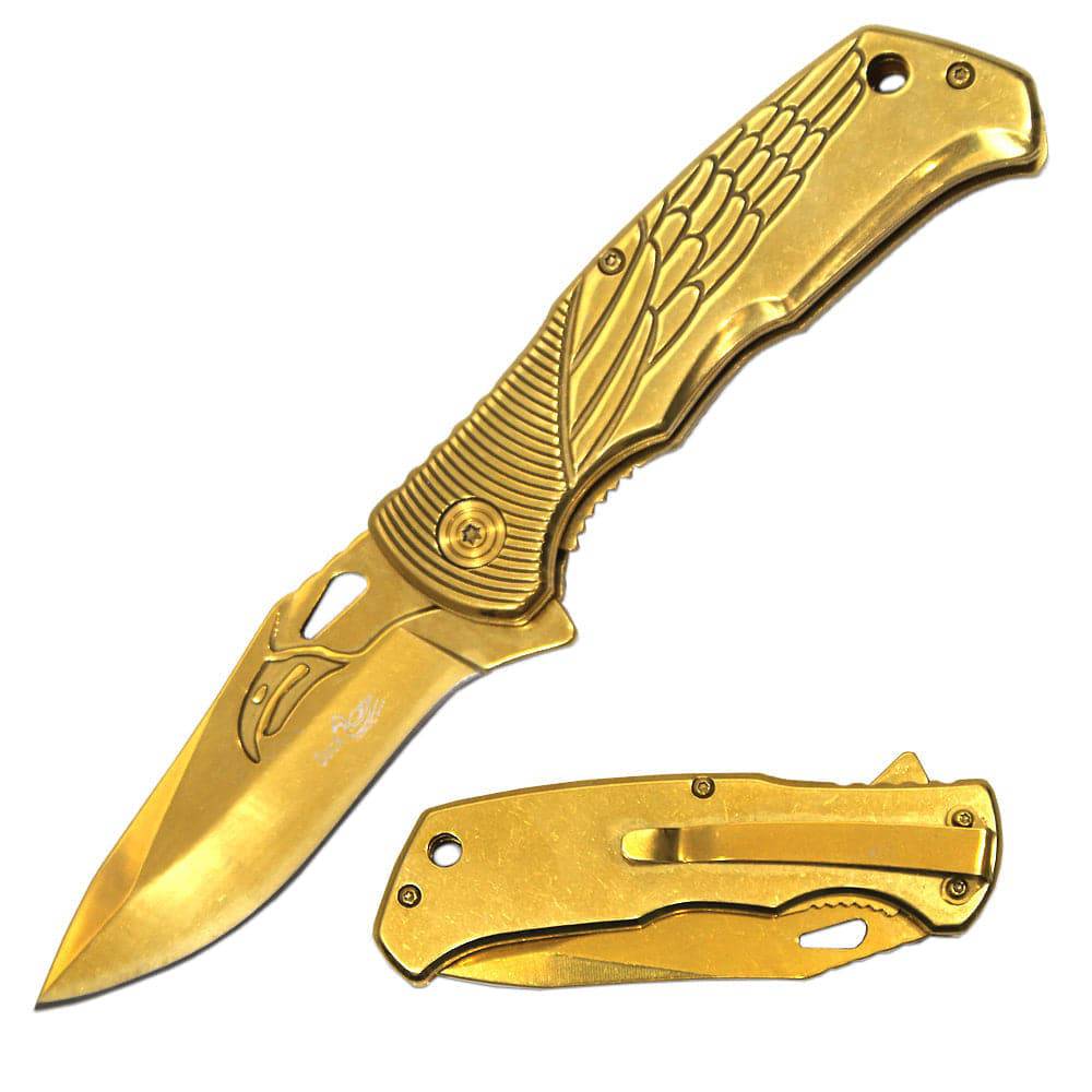 4.25" Golden Eagle Folding Knife w/Belt Clip