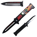 4" Joker-Printed Spring-Assisted Folding Knife with Fantasy Print Handle