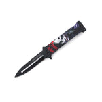 4.5" Black Assist-Open Knife - Clown Fantasy Style Print Handle