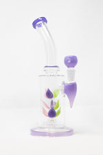 10" Purple Leaf Percolator Shower Bend Bong