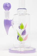 10" Purple Leaf Percolator Shower Bend Bong