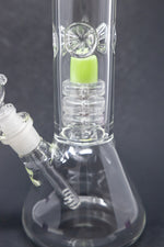 14" Green Slime Percolator Beaker Bong w/ Ice Catcher