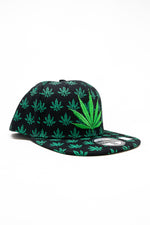 Black Snap Back Leaf Hat