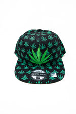 Black Snap Back Leaf Hat