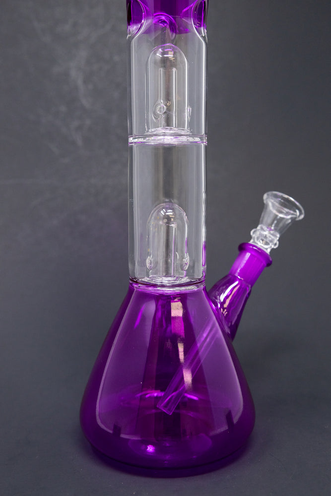 12" Purple Double Percolator Bong